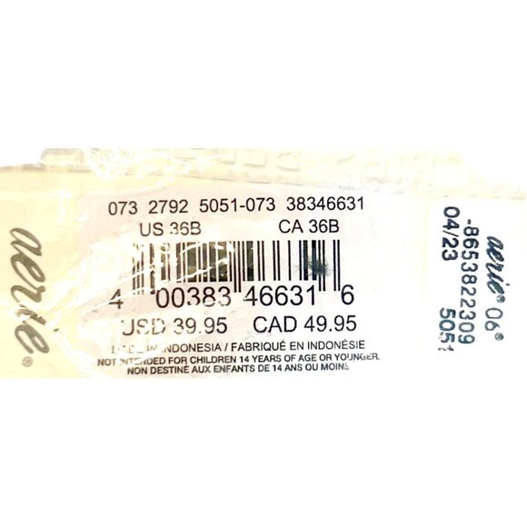 Smoothez Aerie Mesh Unlined Bra True Black Size 36B NWT - Picture 6 of 7